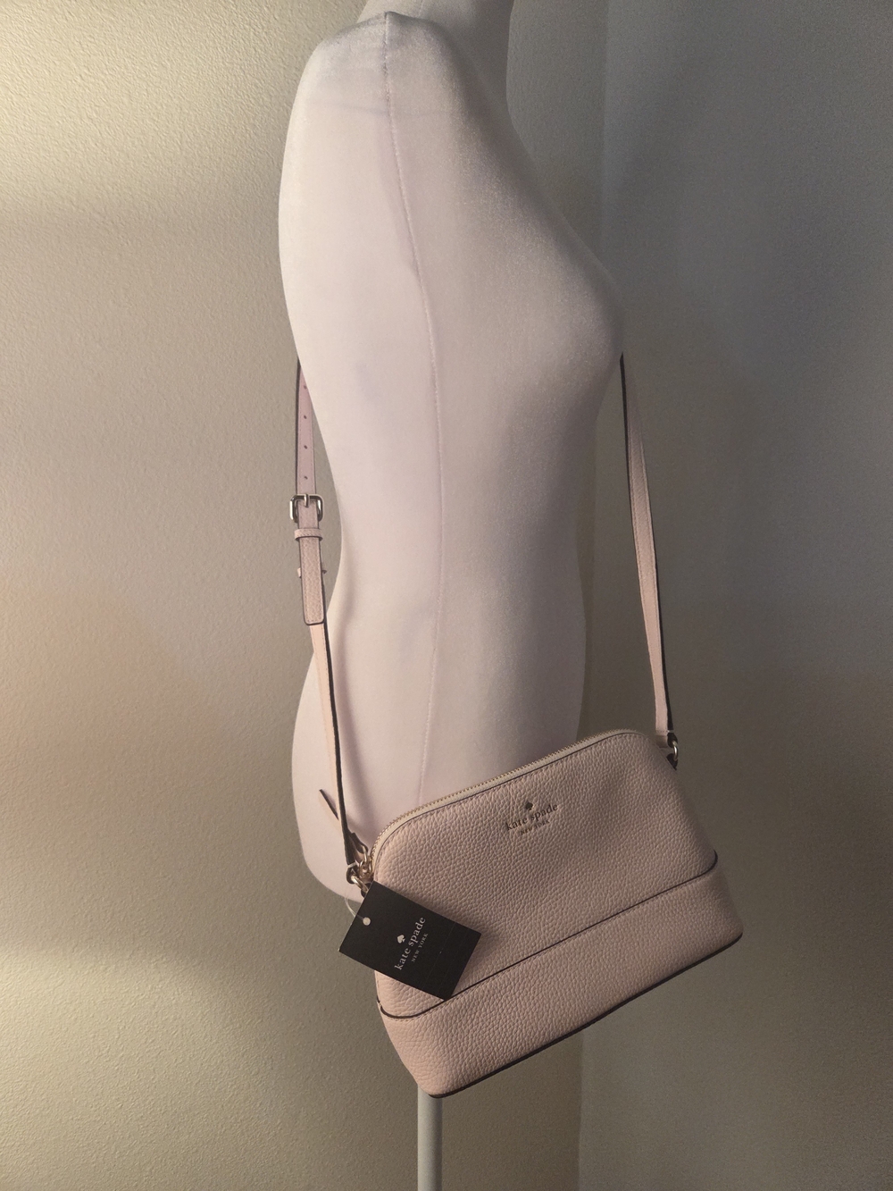 kate spade Blush Pink Pebbled Leather Dome Crossbody
